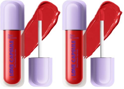 Image of Blue Heaven Love Capsule Non Transfer Lip Colour | Intense Color Payoff | Long Lasting | One Swipe Formula | Liquid lipstick Waterproof & Smudge Proof | Daring Red, 5ml (Pack of 2)