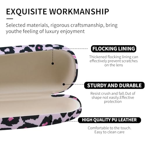 Image of PERFECTSIGHT Hard Shell Eyeglasses Case, PU Leather Protective Glasses Case, Cute Eyeglass Case for Women Men Girls