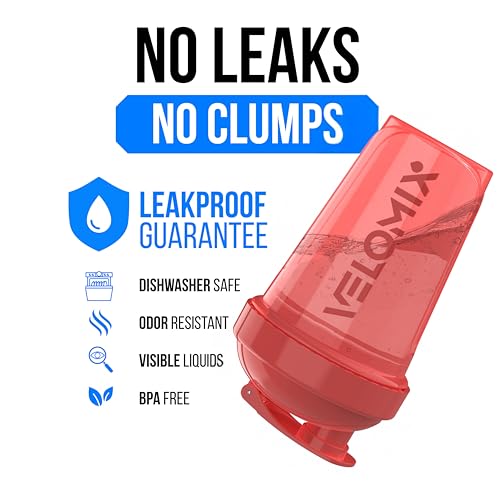 Image of VELOMIX -2 Pack- 20 oz Protein Shaker Bottles for Protein Mixes - 2x Wire Whisk | Leak Proof Shaker Cups for Protein Shakes and Pre Workout | Protein Shaker Bottle Pack (C1) Blush Storm
