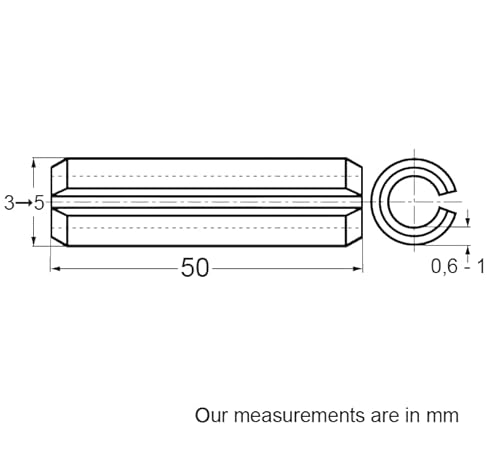 Restagraf 929 Gummi-Stift, 3 mm/5 mm x 50 mm
