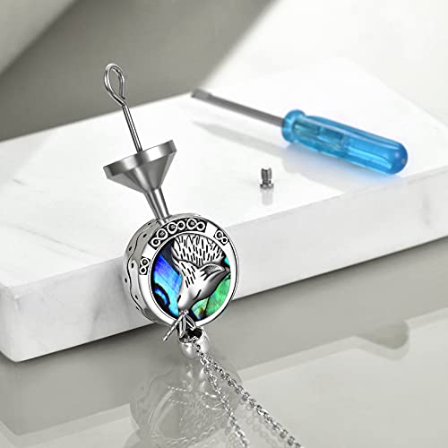 ONEFINITY Wolf Urn Necklaces for Ashes Sterling Silver Wolf Cremation Jewelry with Dragonfly Urn Keepsake Memorial Urn Jewelry for Women Men3