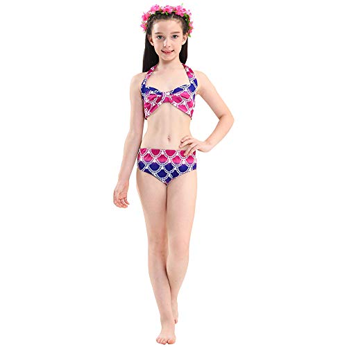 5Pcs Girls Swimsuit Mermaid Tails for Swimming Princess Bikini Bathing Suit Set Can Add Monofin for 4T 6T 8T 10T 12T - Thumbnail 6