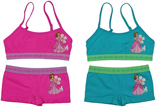 Image of ToBeInStyle Girl Pack of 6 Set Spaghetti Strap Training Bras & Boyshorts Bikinis