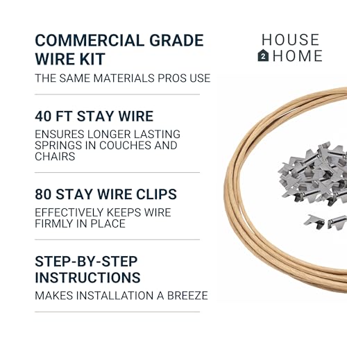 House2Home 16 Gauge Upholstery Stay Wire - 40 Ft Roll with 80 Clips by House2Home - Used condition - Image 2