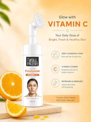 Image of Well Clear Mojo Glow Vitamin C Face Wash, Brightens & Energizes Skin, Sulphate & Paraben Free, 150ml