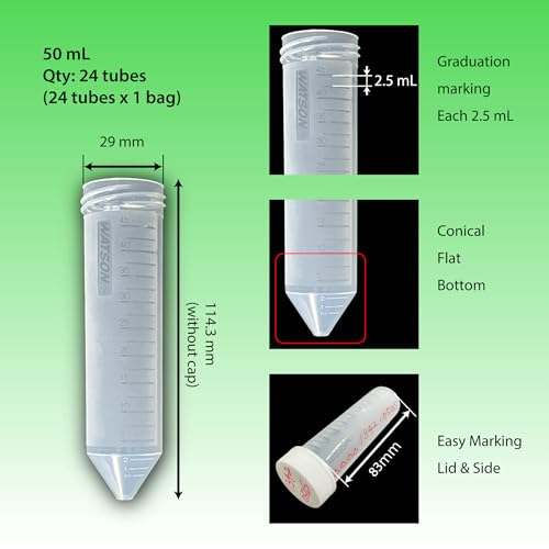Tubo centrífugo cónico de 50 ml WATSON-BIO-LAB, suministro para laboratorios, 24 unidades 3