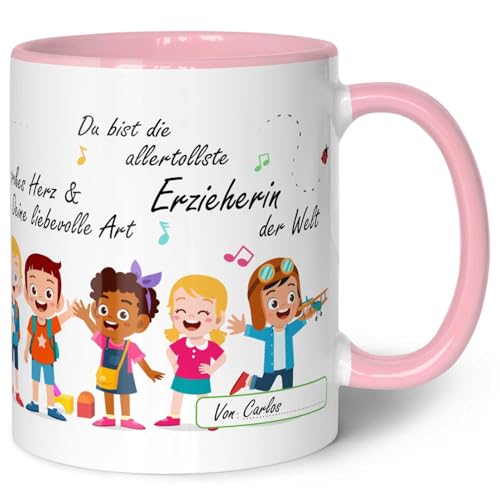 GRAVURZEILE Bedruckte Tasse mit Spruch - Erzieher Abschied - Herzliche...