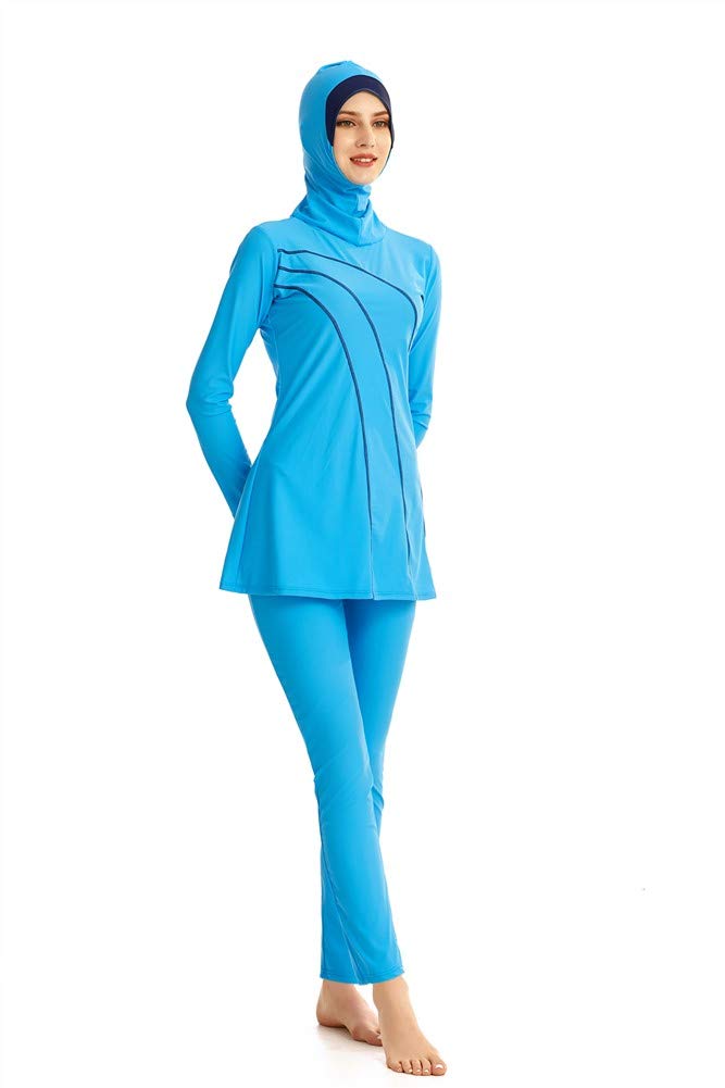 TianMai Musulman Maillots De Bain Femmes Filles Maillot De Bain Muslim Swimwear Dames Modest Couverture Complète Beachwear Burqini Burkini (NO1, Int'l 2XL - 10