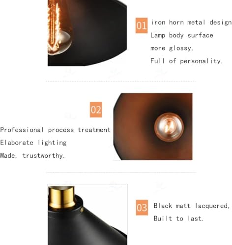 Lustre moderne à LED finition noir mat style industriel 26cm