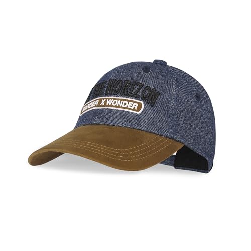 Image of Hero MotoCorp Unisex Ride The Horizon Denim Suede Cap, Free Size,Blue