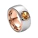 Produktbild Heideman Ring Damen aus Edelstahl Rosegold farbend matt mit Swarovski Stein Kristall Bernstein braun im Fantasie Edelsteinschliff
