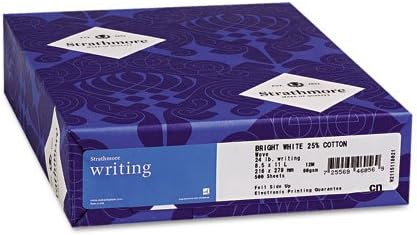 Strathmore 25% Cotton Laid Finish Writing Paper, Natural White, 500 Sheets