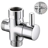 Hochwertiges Material: Das Duscharm Umschaltventil besteht aus hochwertigem Messingmaterial mit einer dicken Beschichtungsschicht auf der Oberfläche, die gegen Verschleiß, hohe Temperaturen und Oxidation beständig ist und lange verwendet werden kann.