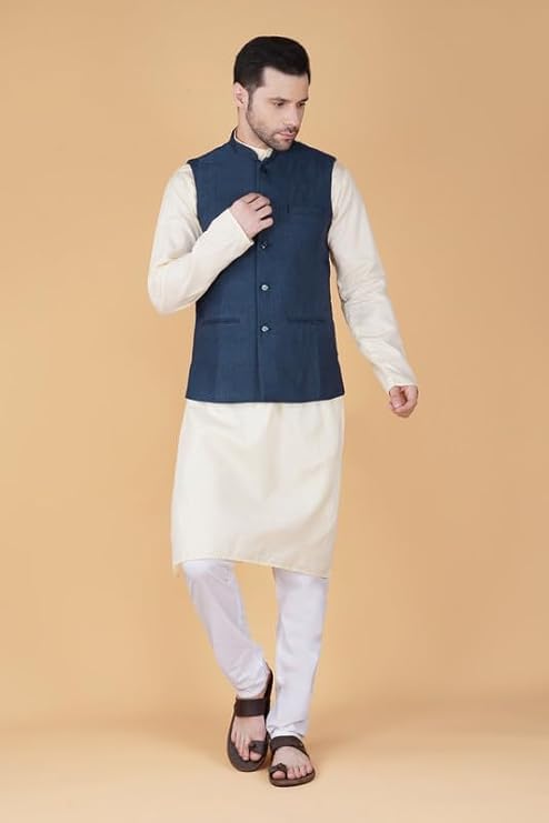 Image of DEIFIC Men's Export-Quality Indian Traditional Nehru Jacket /Waistcoat