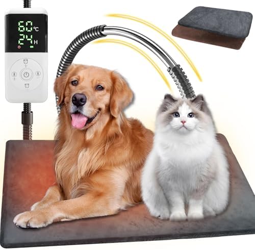（02:30時点） ペット用ホットカーペット【2025年独自開発コントローラー・ペット専門家鈴木監修】90x60cm ペットヒーター 犬 猫 30℃～60℃温度調節可能 14段階タイマー機能・新搭載24時間タイマー設定 自動電源オフ＆省エネ設計 恒温機能 PSE認証済み 噛み防止対策 金属スパイラル管付き カバー2枚洗濯可能 過熱保護 防水 暖房器具 寒さ対策 中型・大型動物用 日本語取扱説明書付き