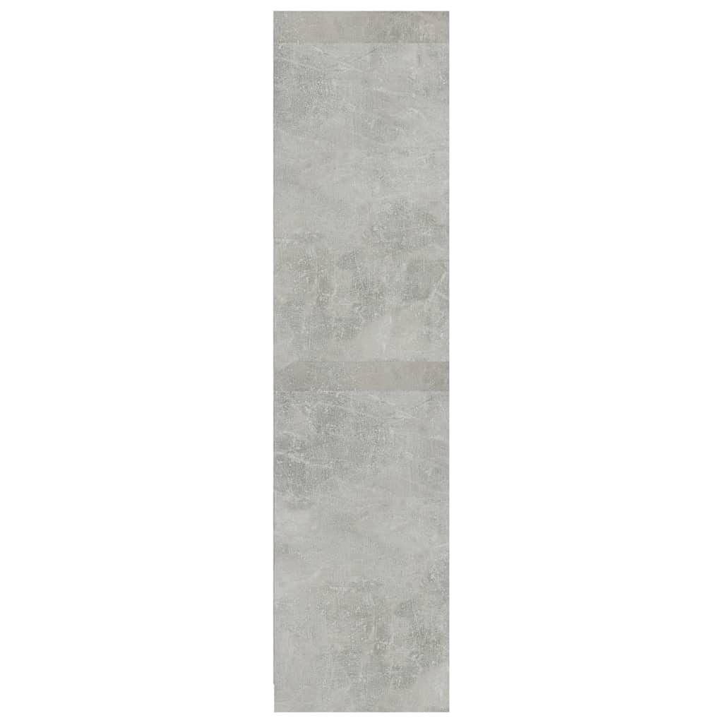 Szafa na ubrania, szuflady, betonowa szara, 50 x 50 x 200 cm, materiał drewnopochodny, sypialnia, garderoba z drążkiem do zawiesz