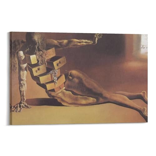 Salvador Dali�T���o�h�[���E�_����Ƃ̍�i�s�[�l�����ꂽ�L���r�l�b�g�t �L�����o�X �|�X�^�[ ��� �ǃA�[�g ���ʉ� ���_�� �z�[������ �a�����M�t�g �����Ɋ|�����܂�20x30inch(50x75cm)