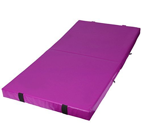 3'x6'x4"Folding Gymnastics Landing Mat for Gym Kip Bar Junior Practice Safety Mat Purple