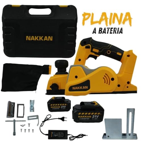 Plaina A Bateria Sem Fio 21v 750w Amarela 82mm C/Maleta