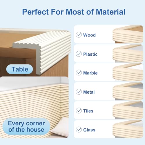 Edge Protector,Baby Proofing Baby Edge Protector Strip Safety,Soft Rubber Foam Padding,Edge Corner Guards Protector Corner Edge Bumpers for Furniture (Grey, 6.56Ft x 3.15" W x 0.31" Th) — view 2