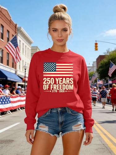 Image of PECHAR USA Sweatshirt Women American Flag Sweater 4th of July Shirts Patriotic Sweater Fourth of July Pullover
