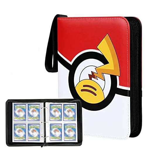 Card Binder for Trading Cards 4 Pocket, 400 Pockets Trading Card Binder with 50 Removable Sleeves, Newest Card Collection Album Holder (Red)