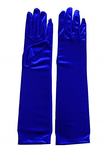Women's Wedding Formal Satin Gloves Costume Glove Royal Blue