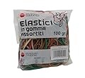 Alevar Elastici in Gomma da Ufficio, Misure e Colori Assortiti, Sacchetto da 100 gr