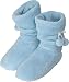 Produktbild Damen-Fleece-Hausschuhe mit Rutschfester Sohle und Bommeln am Schaft Farbe Hellblau Größe 39-42