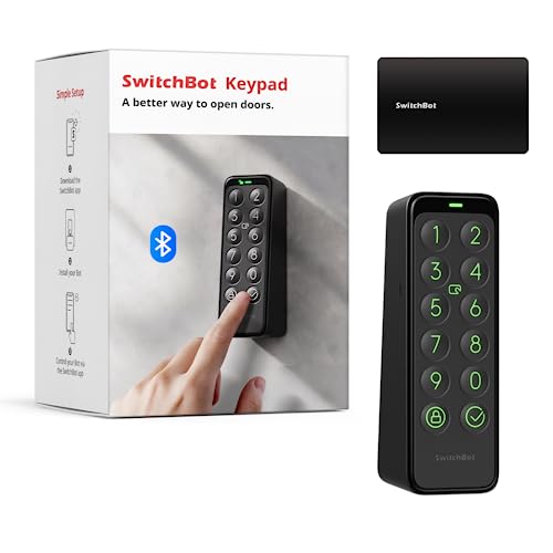 SwitchBot Smart Keypad pour SwitchBot Lock, serrure à code pour la porte d'entrée, accès sans clé par code d'accès, IP65, prend en charge les mots de passe virtuels pour la sécurité de la maison
