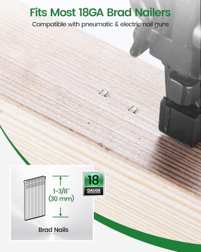 Image of meite Brad Nails 1-3 /16-Inch, 18 Gauge Galvanized Brad Nail 5,000 Count F30 for Pneumatic, Electric Brad Nailer Gun (1 Box)
