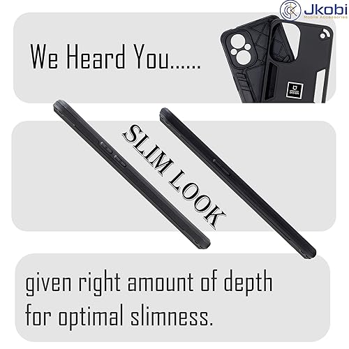 Image of Jkobi Back Cover Case for Realme Narzo 60x (Lightweight Hybrid Shockproof Polycarbonate| Slim Black)