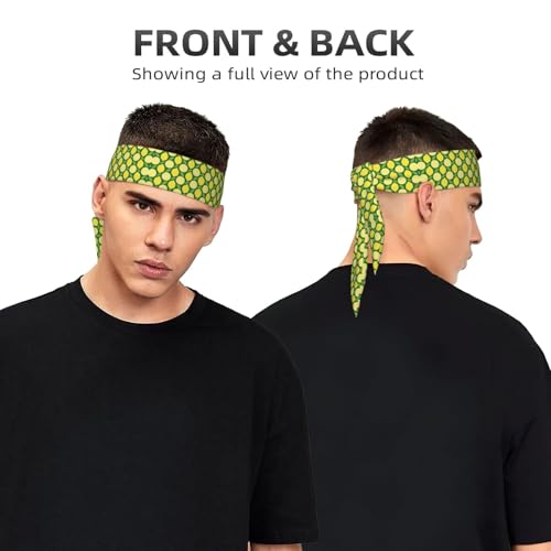Boys Girls Cool Sports Sweat Band Head Decor for Running Athletic Spa, Long Multipurpose Lemon Tree Art Head Ribbon Headdress3