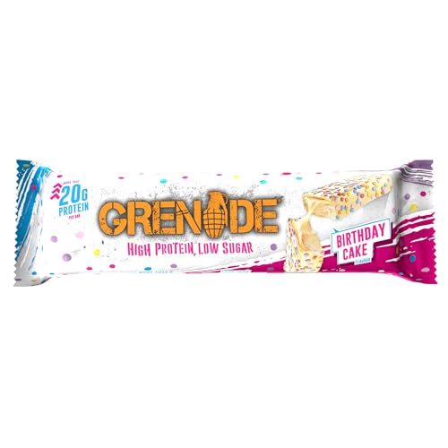Grenade Barre Hyperprotéinée à Faible Teneur en Glucides - Birthday Cake, 12 x 60 g – Image 3