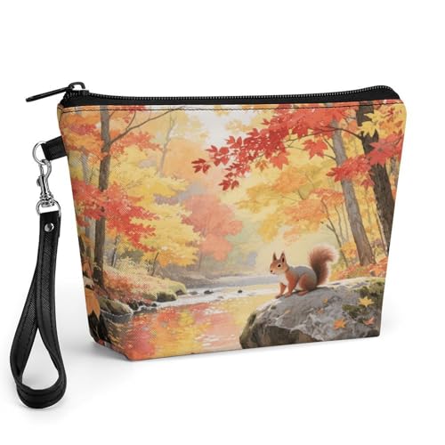 Bolsa de maquillaje de piel sintética con cremallera para evitar desorden en el bolso