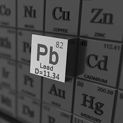 Lead Cube - Metal Element Cubes - Laser Engraved Density Cube Set For A Periodic Table Of Elements Collection - (Lead, 10Mm) #TOP3