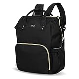LuvLap Lily Travel Multifunctional Waterproof Diaper Bag-Backpack Cum Tote Bag (Black)