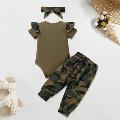 Baby Girl Clothes Set Daddys Printed Ruffle Romper Top Floral Pants Newborn Infant Girl Clothing Outfit3