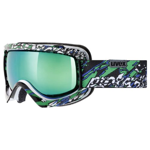 uvex Skibrille Sioux CF Colorfusion (1726 white/black/green, spheric double lens, litemirror green (S3))