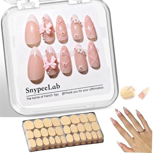 SnypeeLab Handmade Press on Nails with 600pcs Zero Damage Nail