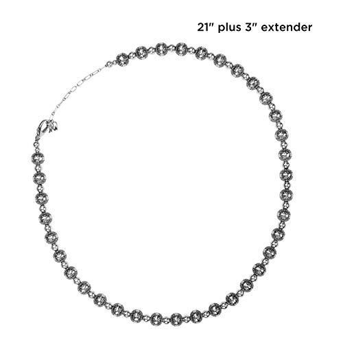 American West Jewelry Sterling Silver Native Pearl Bead Necklace, 21 to 24 Inches3