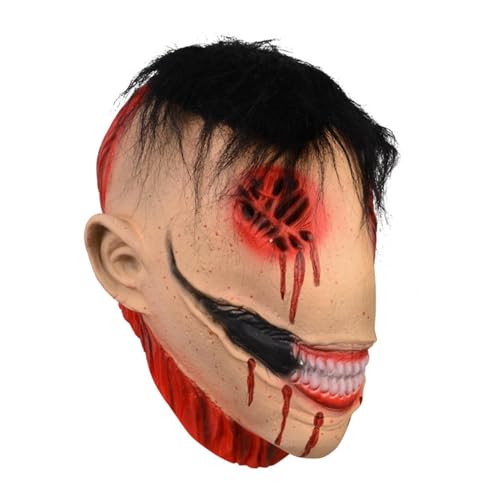 Máscara de terror de Halloween, cara de terror zombie, máscara de terror de demonio, máscara de látex espeluznante para cosplay, accesorios de disfraces de fiesta de Halloween para carnaval, eventos
