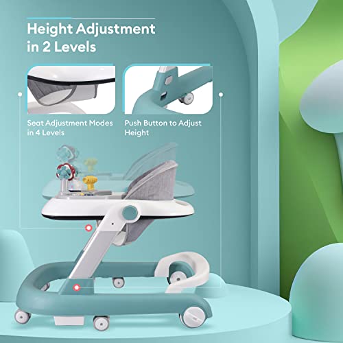 R-for-Rabbit-Little-Feet-Baby-Walker-Anti-Fall-Convertible-Walker-In-To-Push-walker-with-Adjustable-Speed-Wheels-2-Levels-Height-Adjustments-Detachable-Toy-Bar-With-Music-Light-Boys-Girls-of-Age-6-Mon