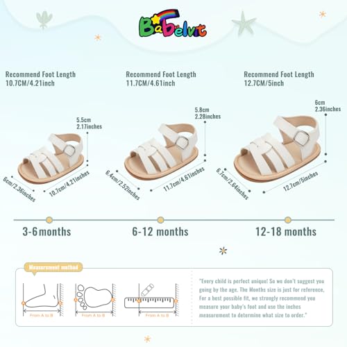 Image of Babelvit Infant Baby Girl Boy Sandals Comfort Premium Summer Outdoor Casual Beach Shoes with Flower Bowknot Anti Slip Rubber Sole Newborn Toddler Prewalker First Walking Shoes