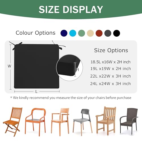 image for Summsun Outdoor Chair Cushions Set of 2: Waterproof & Fade Resistant D