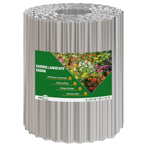 SnugNiture Corrugated Metal Garden Edging,12' x 20' Sturdy Lawn Edging Border,Landscape Edging Border for Lawn, Flower Bed,Garden and Yard