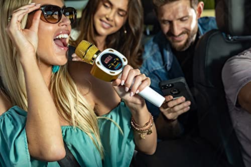 Carpool Karaokê The Mic 1.0, sistema de microfone de karaokê sem fio, branco CPK545 da Singing Machi