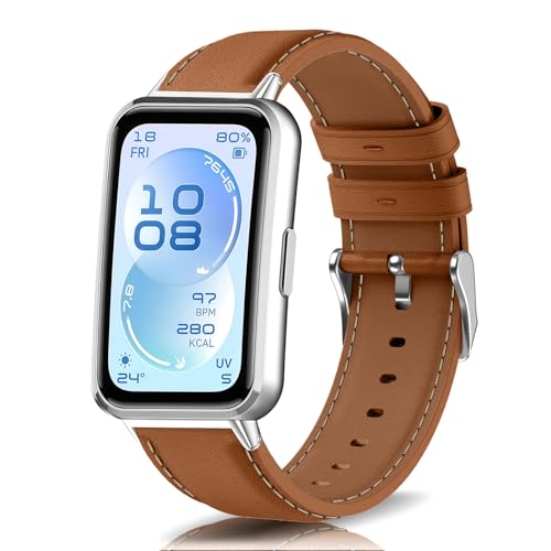 [LuFiYa] ���U�[ ���v�o���h HUAWEI Band 11 / HUAWEI Band 11 Pro 2026 �Ή� �v�����o���h�t�@�[�E�F�C�E�H�b�`�p �r���v�x���g �r�W�l�X�� �j���ʗp ���� ���U�[ �x���g (�u���E��)