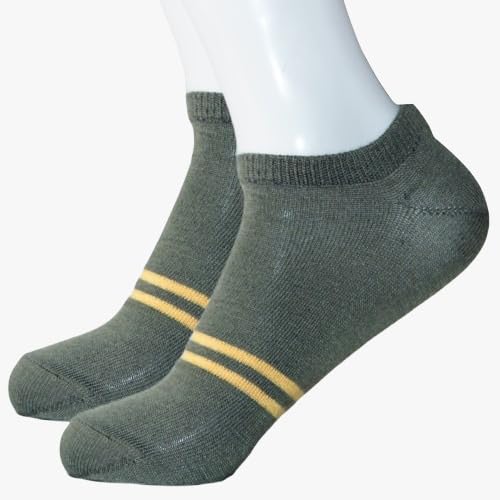 Green Poly Cotton Low Ankle Length Design Casuals & Formals Wear Socks Pack of -1/Sockas Green474-image-46