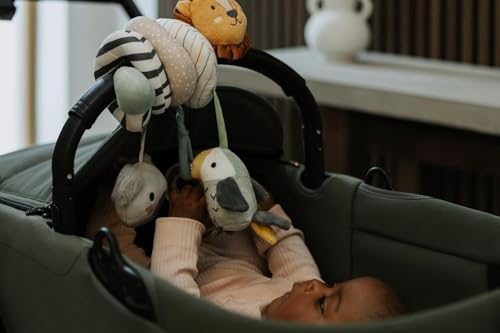 Nuby Baby Pram Spiral, Sensory Colourful Plush Toy, 0M+, Animal Adventures - Image 3